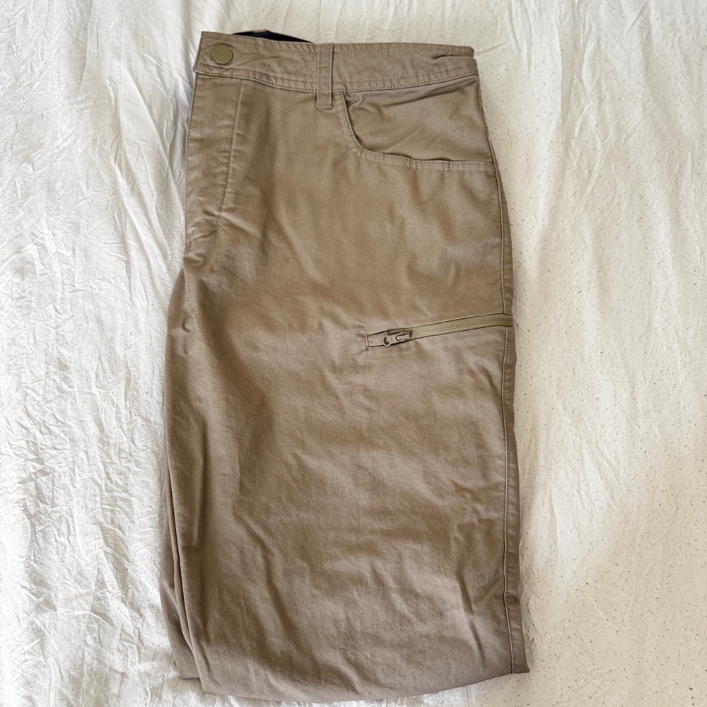 Decathlon Tactical Beige Khaki Pants with Black Waistband